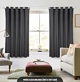 Utopia Bedding Blackout Curtains Grommet Thermal 2 Panels Drapes [Grey, 66 x 54 Inches] Sound Insulated Curtain for Bedroom and Living Room - Image 2