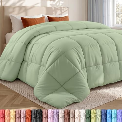 Image of Utopia Bedding Comforter King Size, Duvet Insert, Sage Green, 90 x 102 in