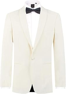 Dobell Mens White Tuxedo Dinner Jacket Regular Fit Shawl Lapel