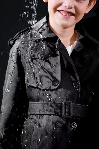 Betusline Boys Waterproof Trench Coat Double Breasted Classic Belted Outwear Jacket Dress Coats4