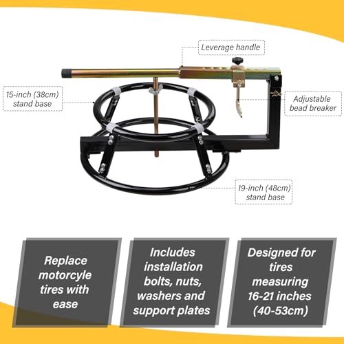 MOTOOS Motorcycle Tire Changer Stand with Bead Breaker