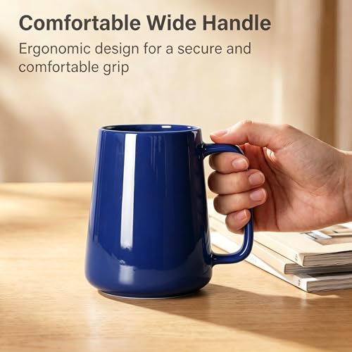 Taza de café extra grande 24 oz cerámica azul miniatura 6