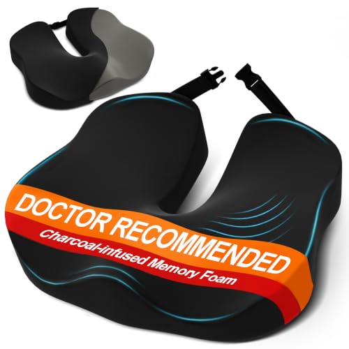 Comfidur Charcoal Memory Foam Seat Cushion