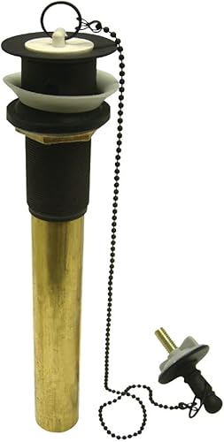 Miniatura 7 de Kingston Brass CC1001 - Desagüe de baño con desbordamiento de cadena vintage y enchufe, 2-516 pulgadas, cromo pulido