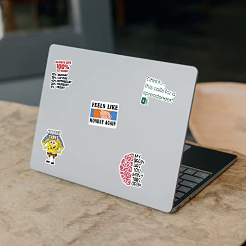 Image of CodersParadise Corporate Office Stickers | Waterproof Vinyl Self-Adhesive Stickers for Laptop, Journal, Scrapbook, Diary, Guitar & Mobile Phone | Residue-Free, Durable 5.1x7.6x5.1 cm (Pack of 60)