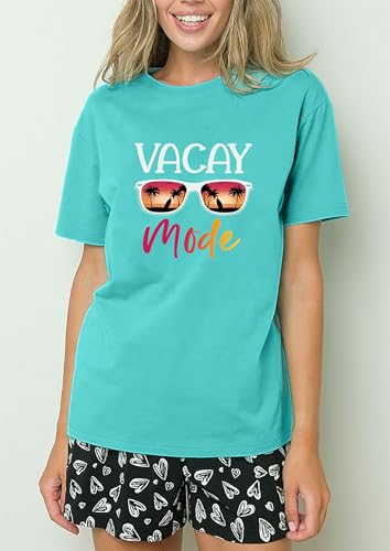Image of Ohana Means Family Tshirt Women: Hawaii Tropical Graphic T-Shirt Summer Vacation Short Sleeve Tee Top
