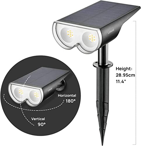 Linkind Starray Dusk-To-Dawn Solar Spot Lights Outdoor Waterproof, Ip67 3000K Warm White Solar Lights, 16 Leds Solar Landscape Spotlights For Yard Garden Driveway Porch Walkway, 6 Pack #TOP1