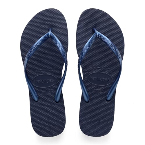 Havaianas Womens Slim Flip Flop Thong Slipper Color Navy Blue 0555 Size 39/40 EU