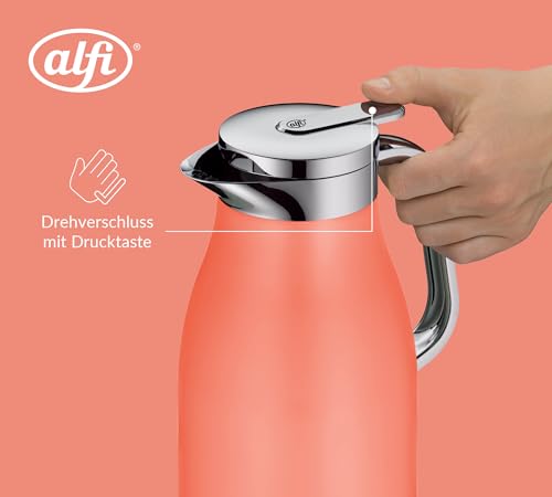 alfi SKYLINE Isolierkanne 1,00 l, 12 h heiß, deep apricot mat – Ansicht 4