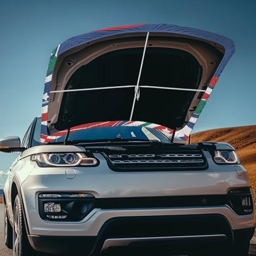 Image of Hood Cover Protector for Compact SUV Trucks Sedans, 59x39 Inch Stretchable American Flag Car Hood Flag,All-Season Protection for Cars Decor