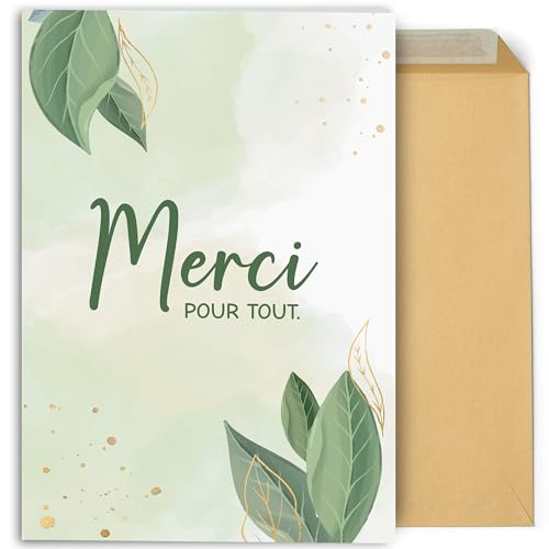 CONTRAXT Carte de remerciement grand format 42x30 cm ouverte. Carte originale à signer pour dire merci à un enseignant, une amie, un collègue, un homme ou...