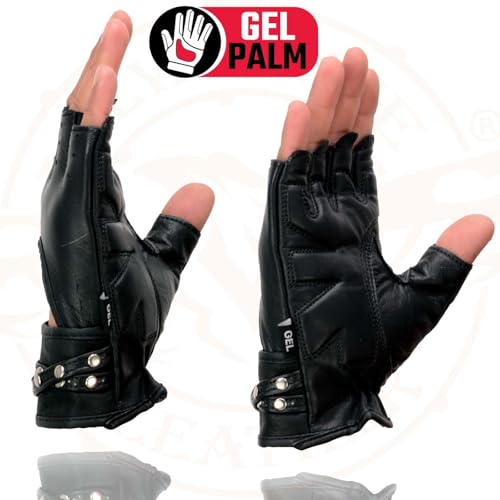 Image of Milwaukee Leather Women's Leather Motorcycle Fingerless Hand Gloves
