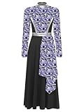 Winnrchan Womens Liturgical Praise Worship Dance Dress Camouflage Print Lyrical Worship Dance Costume Black Medium