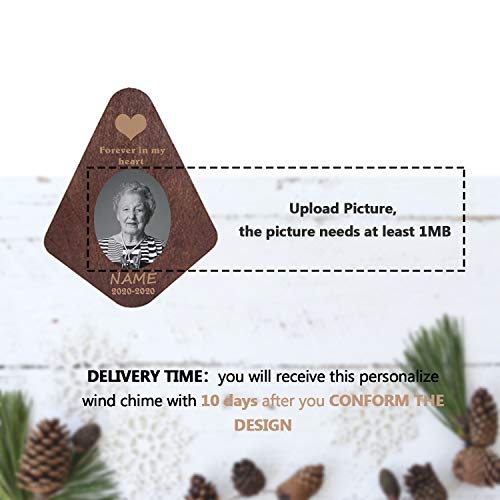 Image of ASTARIN Personalized Memorial Wind Chimes Outdoor, Customize Wind Chimes for Housewarming /Bereavement /Retirement Gift, in Memory Personalized Wind Chime, Remembrance Wind Chime
