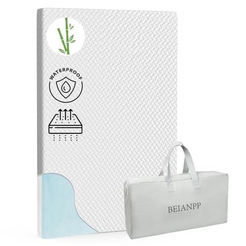 Image of BEIANPP Pack and Play Mattress Pad 38"x26" for Playpen and Playard, Gel Memory Foam Dual Sided 2-Stage Baby Pack N Play Mattresses Topper, Breathable and Waterproof Cover