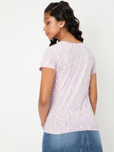 Image of Max Girl's Cotton Regular Fit Graphic Printed T-Shirt - Pack of 3