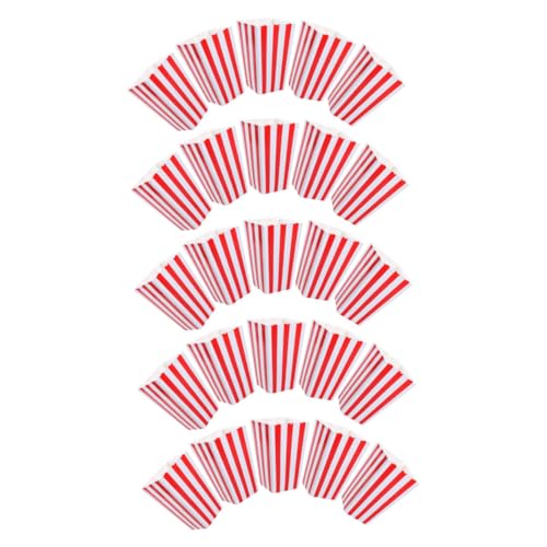 COLLBATH 25pcs Retro Striped Popcorn Boxes for Party Decorations Strip Movie Night Snack Cups