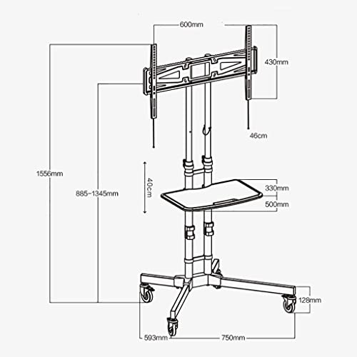 Soporte móvil para TV LCD 55/60 pulgadas con pedestal miniatura 2