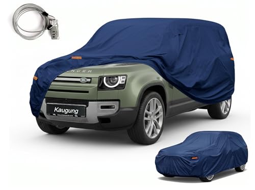 Image of Kaugung Custom Fit SUV Car Cover for Land Rover Defender 110 (2020-2026), Heavy Duty Waterproof All Weather Outdoor Protection, Breathable Full Exterior Cover with Vent, Rain Sun Snow UV Proof
