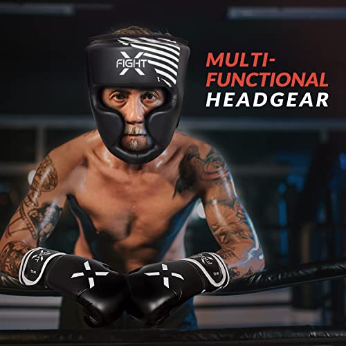 Fightx Boxing Headgear For Boxers Mma Training Equipment Set For Youth Boxing Headguard Synthetic Leather Muaythai Kickboxing Ufc Sparring Fighting Headgear For Men & Women (Black, L/Xl) #TOP5