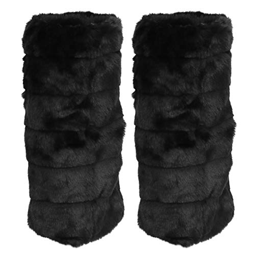 Image of BESPORTBLE Women Warmer Faux Rabbit Fur Leg Warm Cover Boot Shoe Warm Gaiter Cover for Ladies 30cm 1 Pair