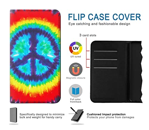 Housse cuir iPhone 15 Plus Tie Dye Peace finitions soignées