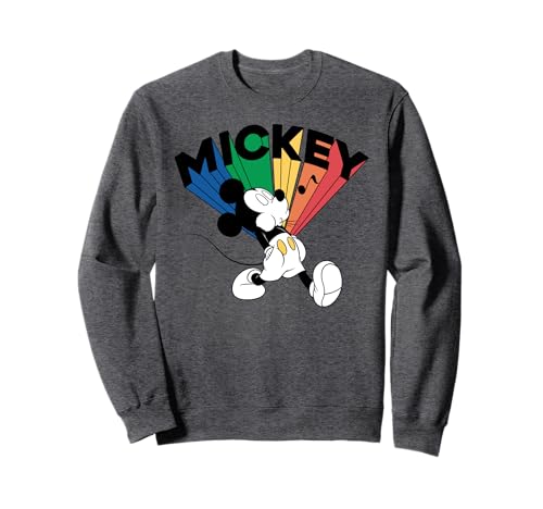 Sweatshirt Disney Mickey Rainbow avec sifflement coloré pour adulte