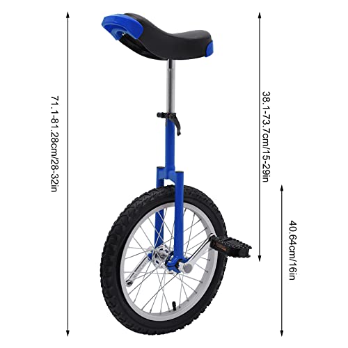Image of 16 inch /24 inch Wheel Unicycle, Wheel Unicycle with Steel Rim Skid-Proof Tire Adjustable Seat Sports Exercise Bicycle for Daily Fitness
