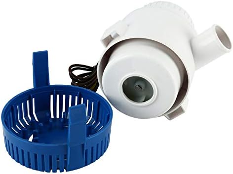 DasMorine 3500 GPH 12v Boat Marine Plumbing Electric Bilge Pump 1 1/2"(40MM) Outlet 12 AMP 15 AMP Fuse (3500 GPH)