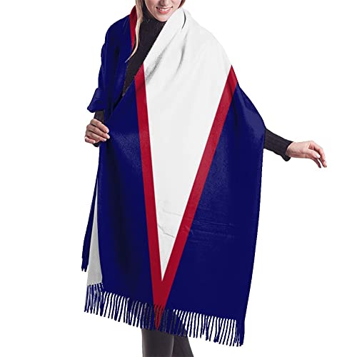Serbian flag Womens Winter Scarf Cashmere Feel Shawl Wrap Soft Warm Blanket Scarves Fringe Scarf2