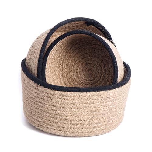 Panier rond en corde de lin pour éliminer le désordre de la maison