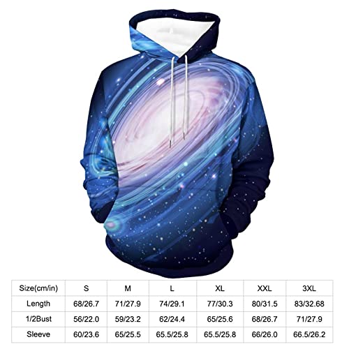 Hoodie Galaxie Bleue UMENG sweat unisexe à capuche taille S