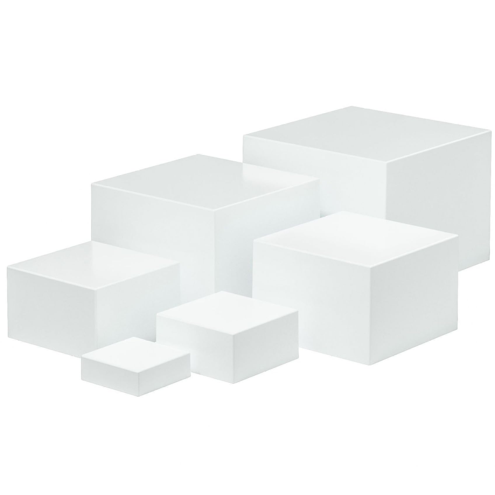 6 pezzi/set di riser a buffet, riser alimentari acrilici bianchi per tavolo a buffet, display da tavolo da dessert per alimenti riutilizzabili set per la catering di gioielli da dessert, 6 dimensioni