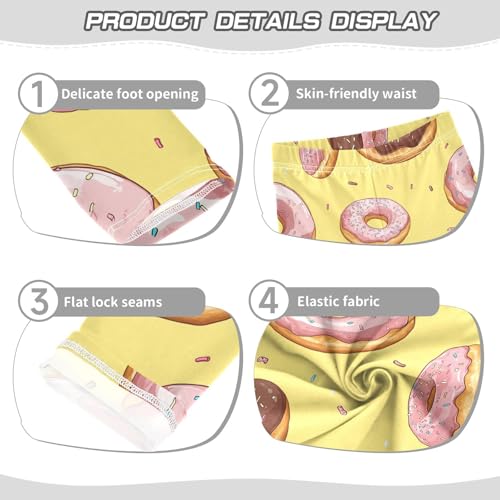 Doughnut Girls Leggings,Workout Leggings for Girls Toddler Athletic Legging Size for 3-10T3