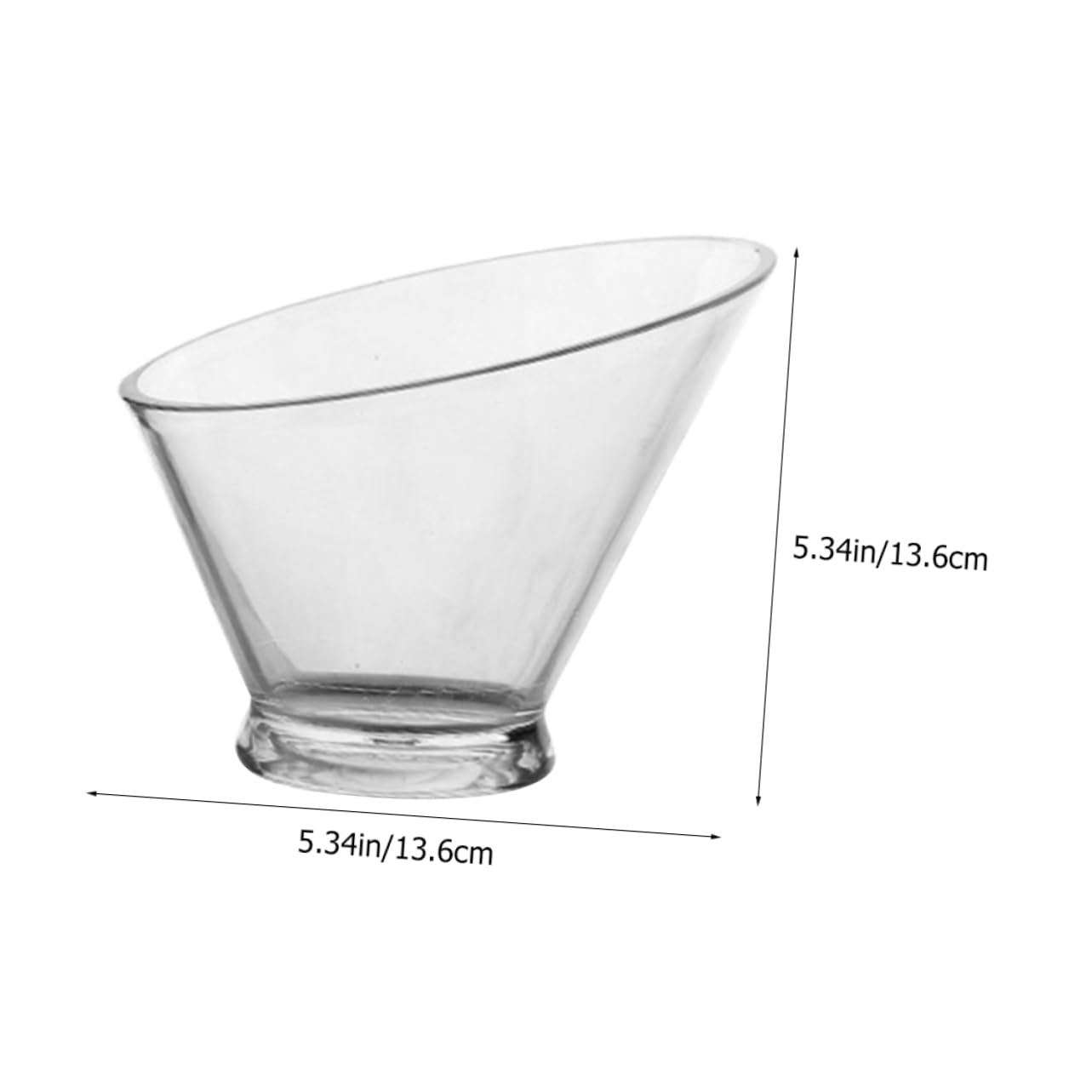 Cabilock 2Pcs Clear Plastic Ice Cream Bowls Household Serving Bowls for Salad Snacks Stylish Angled Design for Parties Everyday Use