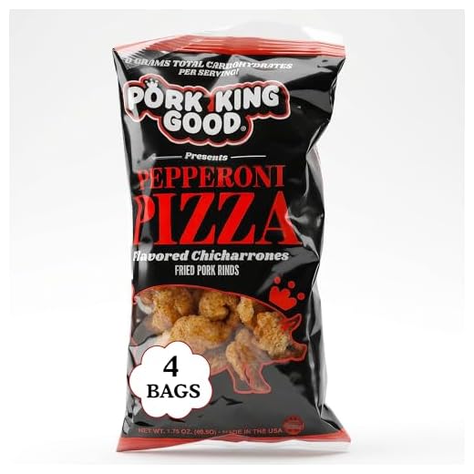 Pork King Good Pepperoni Pizza Pork Rinds (Chicharrones) (4 Pack) Keto Snacks