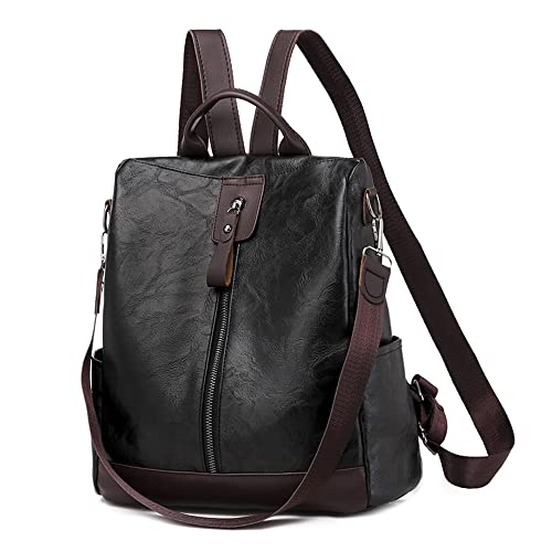 Nova Mochila Feminina Retrô Euro-Americana 2022 -furto PU Nylon Resistente - com Múltiplos Bolso para Viagem Lazer Uso Diário