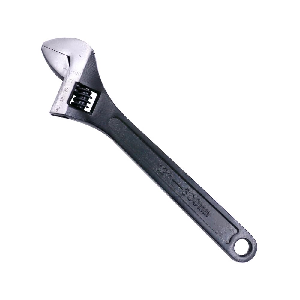 TopHomer Spanner Adjustable Wrench Non-Slip Mini Jaw Spanner Wrench Repair Maintenance Hand Tool Max jaw Opening 37mm(Black, Length 300mm)