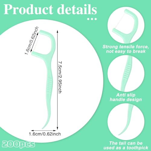 Zahnseide Sticks,300 Pcs Minzgeschmack Zahnseide Zahnsticks Dental Floss für Entfernung von Plaque und Speiseresten, Zahnreinigung – Bild 3