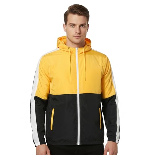 Lightweight Men's Windbreaker - Breathable Hooded Jacket for Outdoors & Commutes