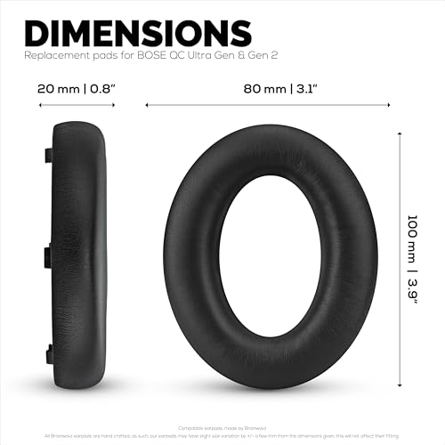 Replacement Earpads para Bose QC Ultra Gen 1 y Gen 2 Auriculares Inalámbricos. Cuero PU de proteína de alta calidad con espuma suave para mayor comodidad y durabilidad - Fácil instalación - Por Brainwavz miniatura 4