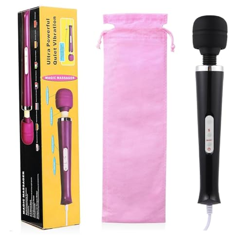 Finever Vibrating Massager Big Tool Deep Tissue Full Body Massager for Muscle Relief Back Neck Hand Foot Leg Arm Massage Powerful for Women 10 Speeds (Black)