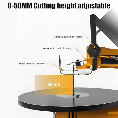 Professional Scroll Saw with Tilting Table for Precision Woodworking, Ideal for Craftsmen and Hobbyists, Perfect for Intricate Designs and DIY Projects