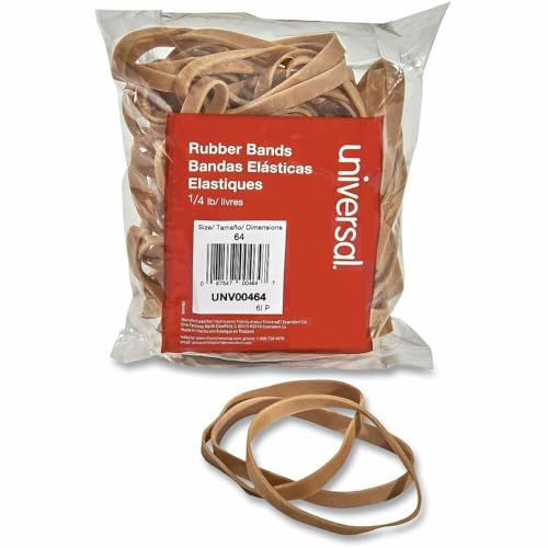 Rubber Bands, Size 64, 0.04' Gauge, Beige, 4 oz Box, 80/Pack