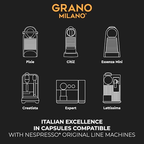 Grano Milano Variety Pack Coffee Capsules - 100 Pods Compatible with Nespresso Original line, Medium and Dark Roast, Espresso Coffee Capsules Made in Italy