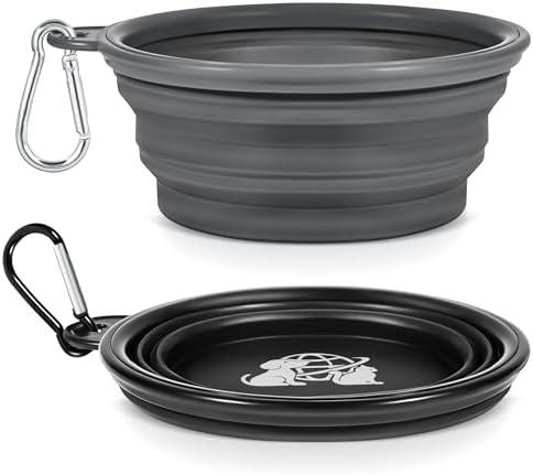 Tailtastic Portable Dog Bowls 2 Pack - Collapsible Silicone Trave...