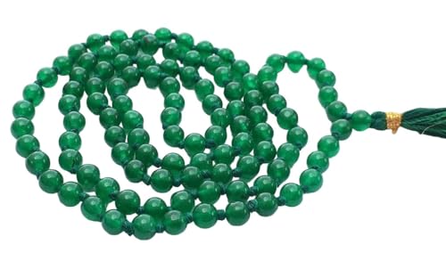 Bracelet Mala noué à la main et jade vert AAA de haute qualité
