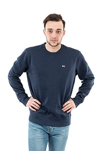 Tommy Jeans Men's Tjm Regular Fleece C Neck Dm0dm09591 Sweatshirts, Blue (Twilight Navy), M