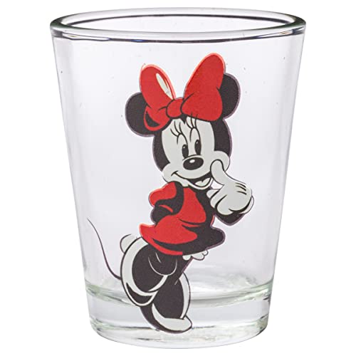 Silver Buffalo Minnie Mouse Classic Poses 4-Pack Mini Glass Set, 1.5 Ounces #TOP3