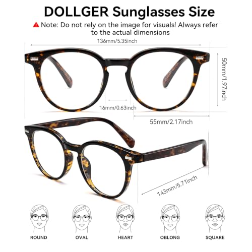 Image of Dollger Women Round Blue Light Blocking Glasses Men Retro Computer Gaming Eyeglasses Anti-Eyestrain